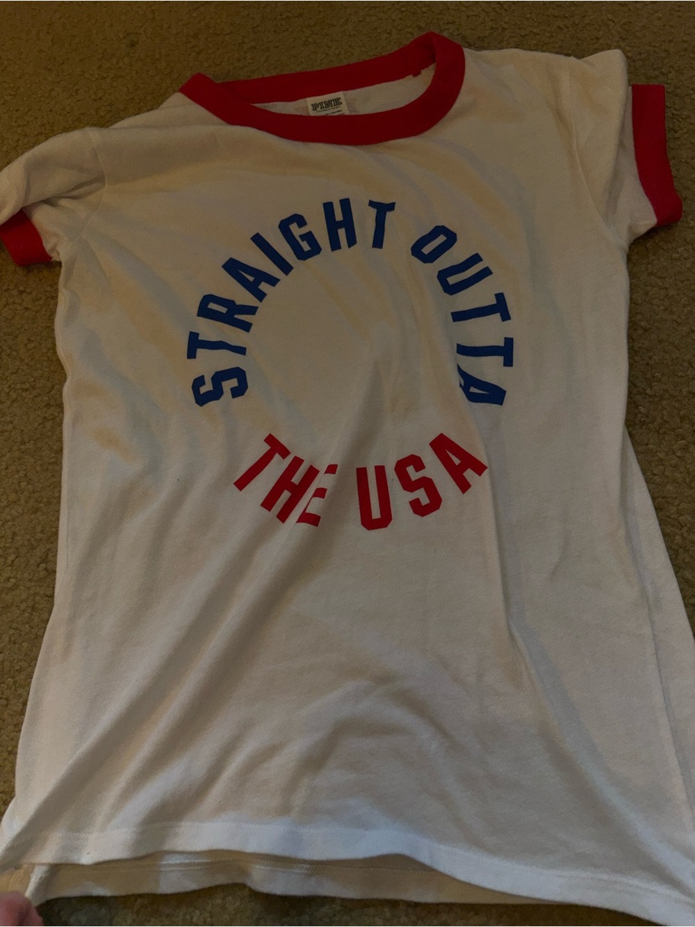 Straight Outta The USA  Victoria’s Secret Pink Vintage Y2K T-Shirt S